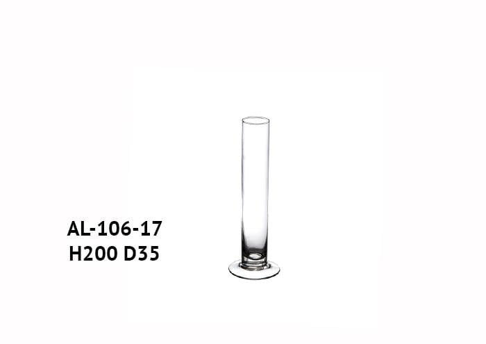 Vaso monofiore vetro forma provetta diametro 3 altezza 20 cm