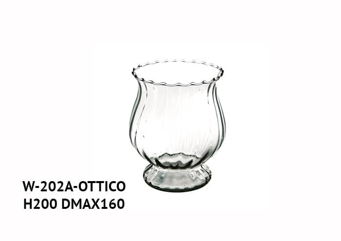 Vaso in vetro ottico in vetro riciclato diametro 16 alto 20 cm