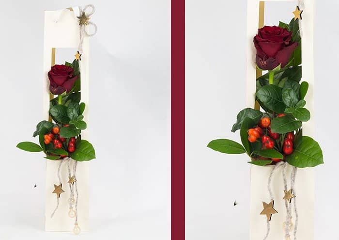 Everyday-Flo' busta per fiori con riserva d'acqua lavorata con rose