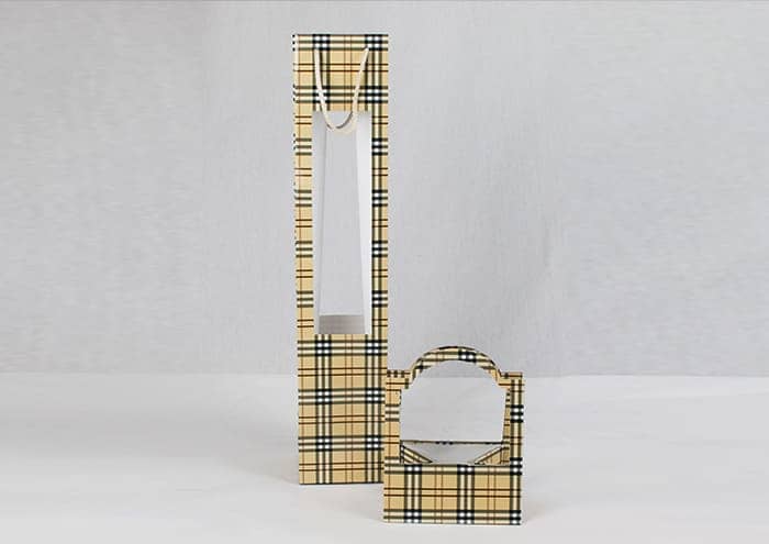 Everyday Flo' confezione regalo portafiori con riserva d'acqua tartan beige