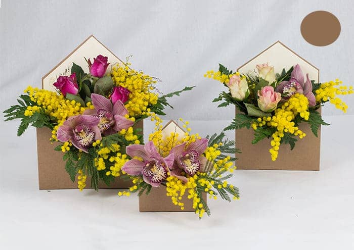 Letterflo' small Flower box forma lettera cm 24 carta pane