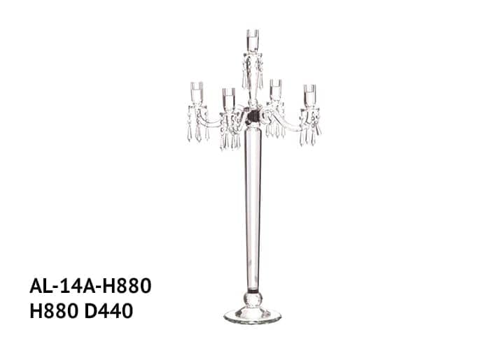 Candelabro cristallo 5 fiamme con gocce alto 88 CM