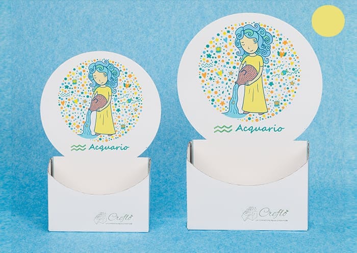 Scatole personalizzate con sticker colorati segno Acquario - Creflò Symbol - medio