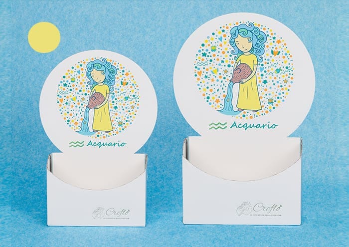 Scatole personalizzate con sticker colorati segno Acquario - Creflò Symbol - piccolo