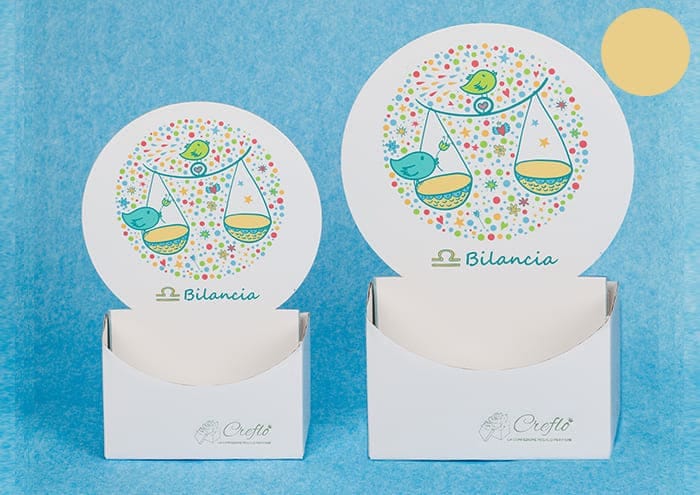 Scatole personalizzate con sticker colorati segno Bilancia - Creflò Symbol - medio