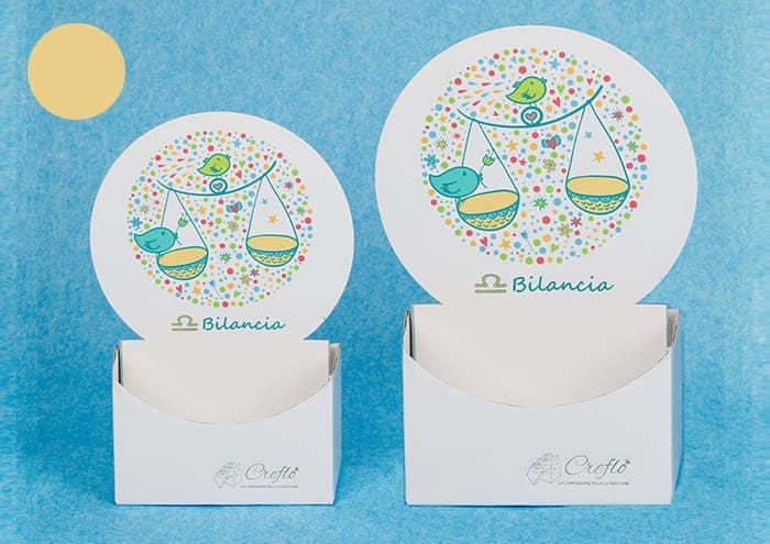 Scatole personalizzate con sticker colorati segno Bilancia - Creflò Symbol - piccolo