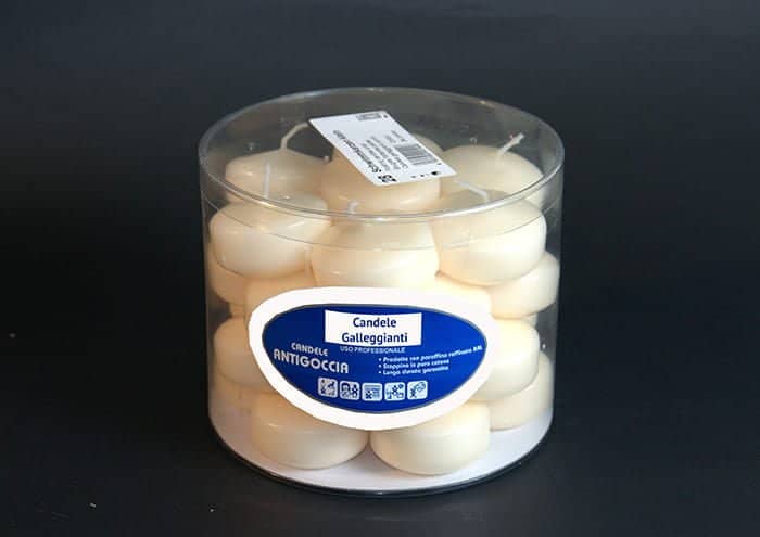 Candele Galleggianti non laccate diametro 5 cm confezione 28 pz immagine prodotto