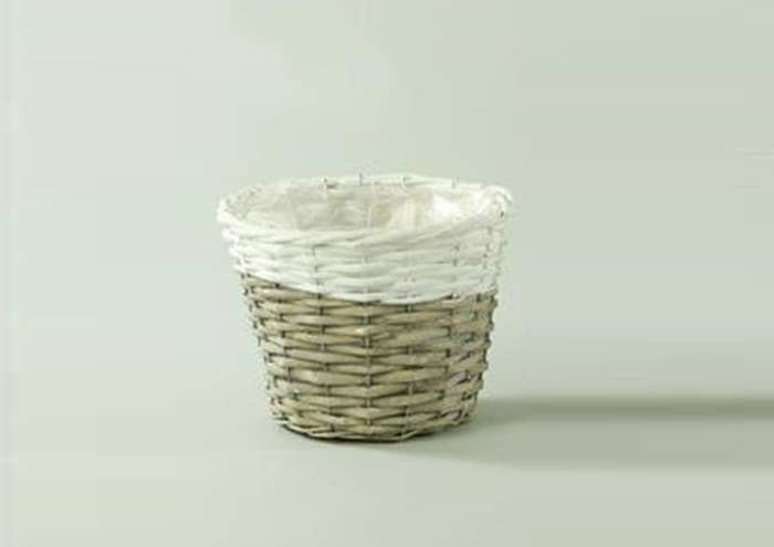 Immagine-e-commerce-Cesto di vimini bianco e naturale per piante vaso 18 cm