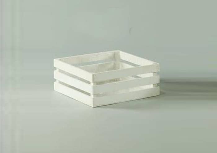 Cassetta in legno bianca quadrata per piante cm 22x22 h9