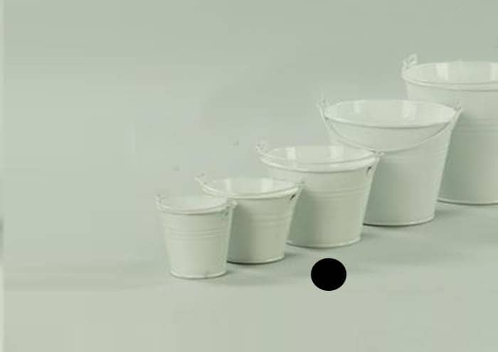 Immagine e commerce Secchielli latta bianchi con manico per piante vaso 10 cm