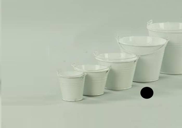 Immagine e commerce Secchielli latta bianchi con manico per piante vaso 12 cm
