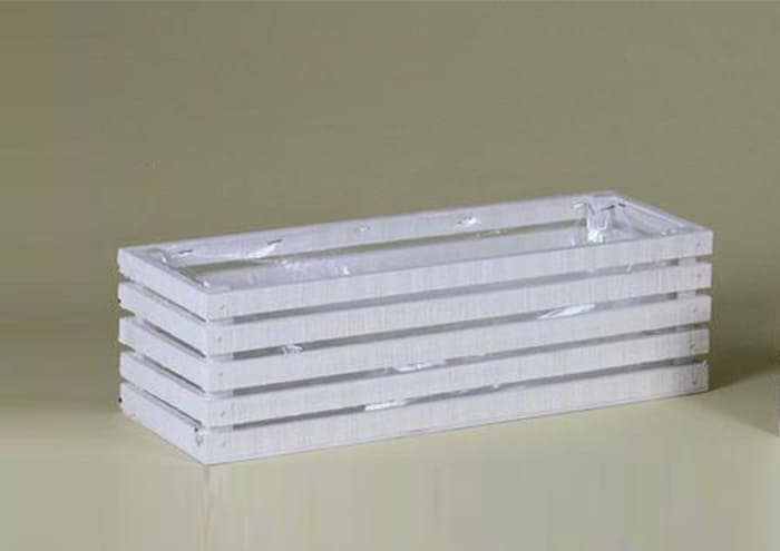 Immagine e commerce Cassette in legno bianche doghe strette x3 piante vaso 14 cm