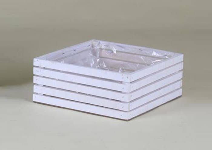 Immagine e commerce Cassette legno quadrate bianche per 4 piante vaso 14 cm