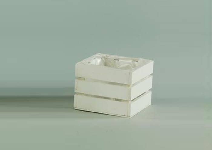 Immagine e commerce Cassette di legno bianche doghe larghe per piante vaso 10 cm