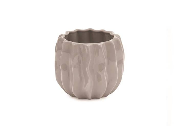 Immagine e-commerce Vaso per orchidee design a coste cm 16 h14 tortora