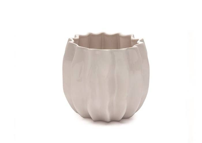 Immagine e-commerce Portavaso design a coste cm 18 h16 avorio
