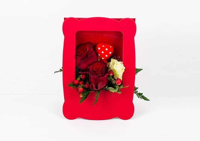 immagine ecommerce Picture Bag Piccola Confezione regalo per fiori forma cornice rosso
