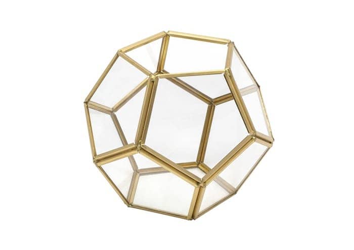 Immagine e commerce Terrario piante vetro metallo a tasselli pentagonali diam 12 cm