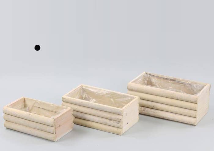Immagine e commerce Cassetta legno naturale con listelli arrotondati cm 26x14 h12