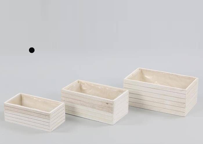 Immagine e commerce Cassetta legno bianca doghe strette cm 24x12 h10