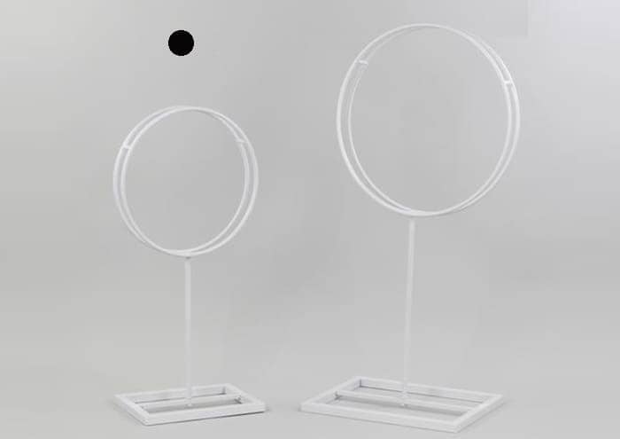 Immagine e commerce Cerchio doppio in ferro con asta diametro 35 altezza 71 cm bianco