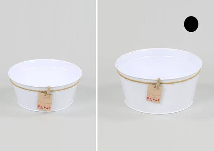 Immagine e commerce Porta piante metallo bianco forma ciotola cm 25 con biglietto