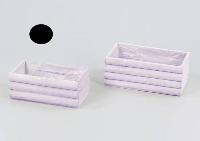 Immagine e commerce Cassette di legno listelli arrotondati colore lilla per 2 vaso 12 cm