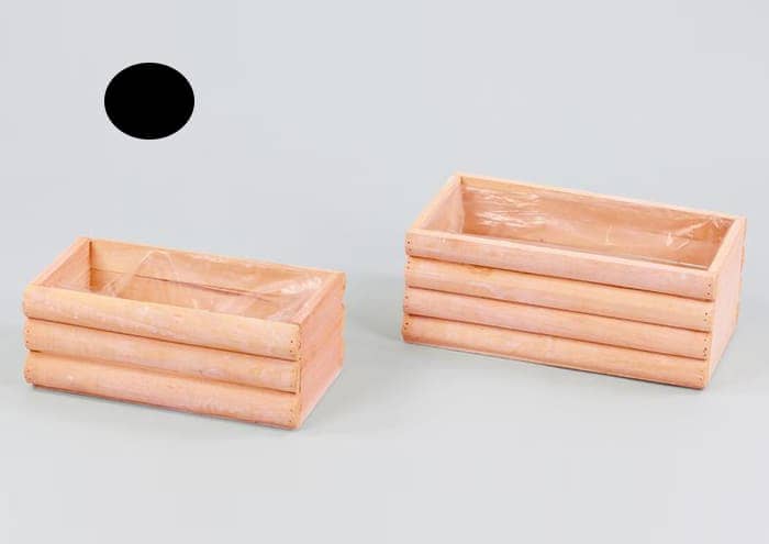Immagine e commerce Cassette di legno listelli arrotondati colore color salmone per 2 vaso 12 cm