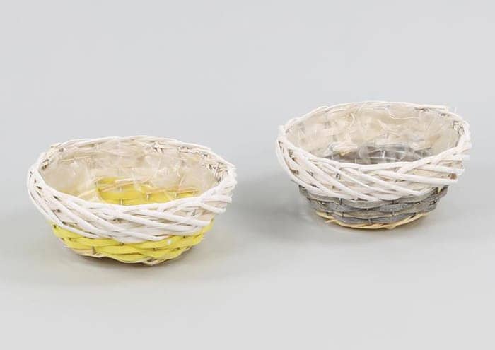 Immagine e commerce Serie 2 ciotole vimini bicolore giallo grigio diametro 20 cm