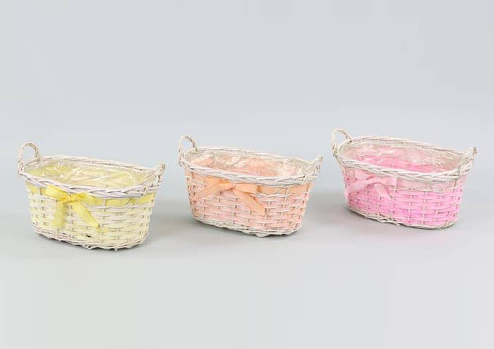 Immagine e commerce Serie 3 cesti colorati fiocco manici per 2 piante vasi 16 cm