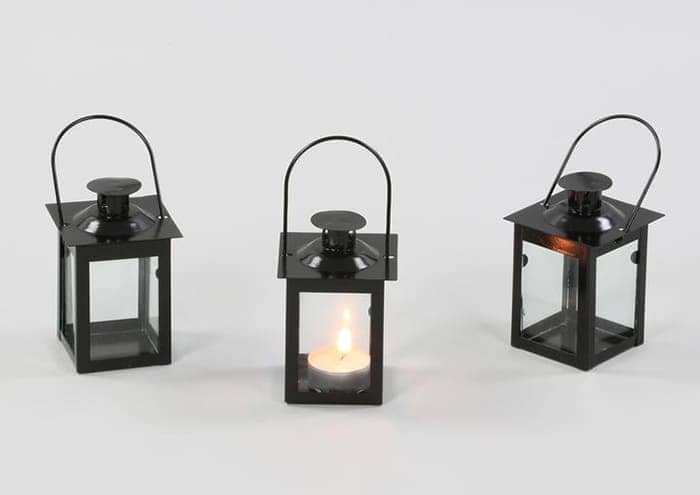 Immagine e commerce Lanterne bomboniere metallo nero cm 7,5x7,5 h12