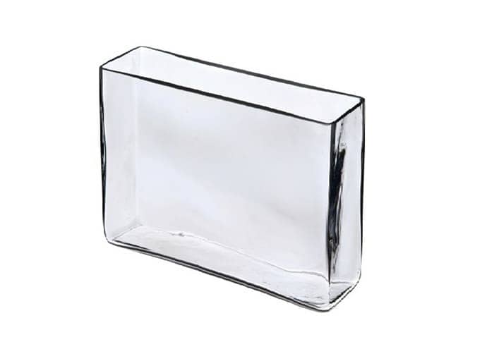 Immagine e commerce Vaso vetro rettangolare bordo spesso cm 30x10 h25
