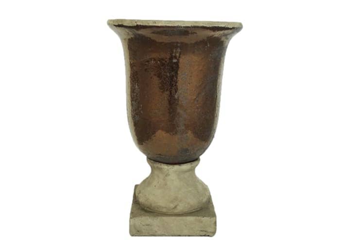Immagine e commerce Vasi a calice in cemento per addobbi colori bronzo grigio cm 39 h58