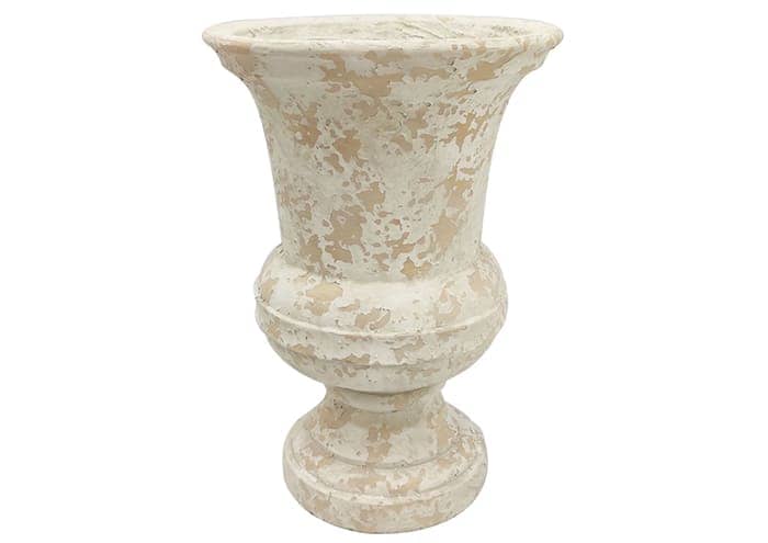 Immagine e commerce Vasi a calice in cemento per addobbi colore bianco anticato cm 34 h46