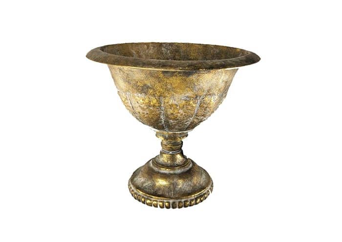 Immagine e commerce Coppa metallo oro nero orlo ampio gambo decorato diametro 45 cm
