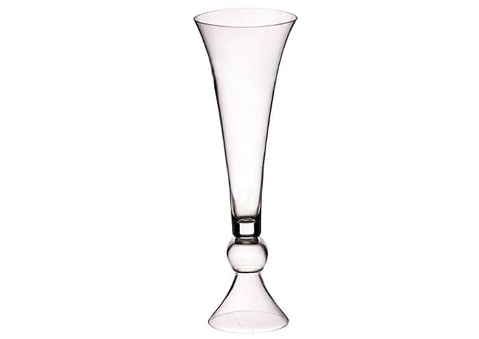 Immagine e commerce Vaso vetro alto forma conica piede svasato cm 25 h80