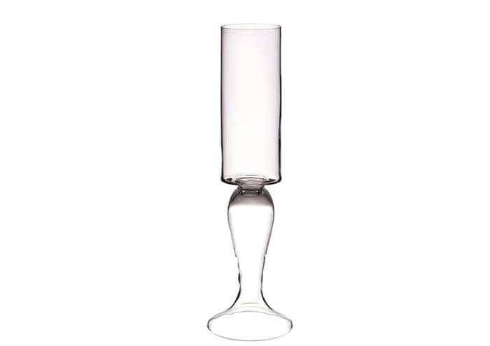 Immagine e commerce Vaso in vetro grande cilindrico gambo cavo sinuoso cm 21 h75
