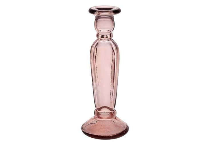 Immagine e commerce Candeliere vetro colore rosa stile vintage alto 22 cm