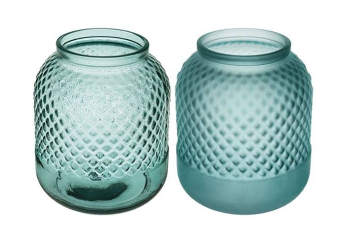 Immagine e commerce Vaso vetro colore verde forma barattolo decorazione rombi cm 24 h24