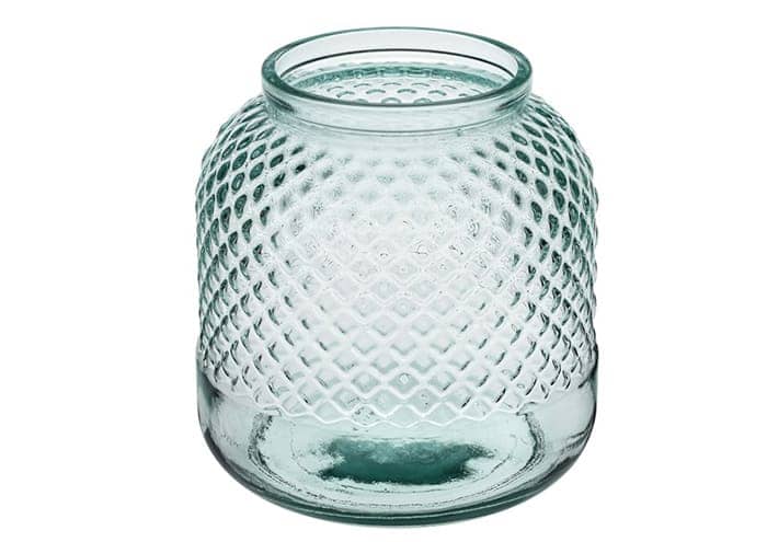 Immagine e commerce Vaso vetro vintage forma barattolo decorazione rombi cm 19 h19
