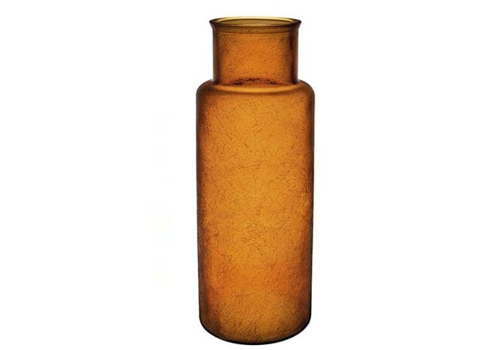 Immagine e commerce Vaso vetro colorato arancio con venature forma cilindro cm 15 h55