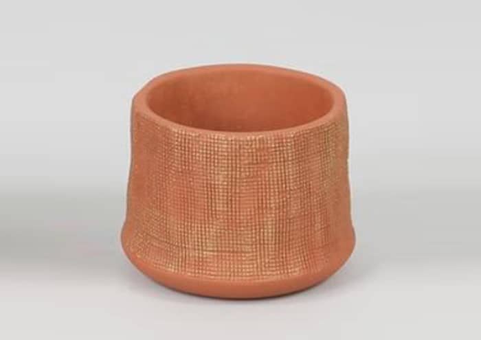 Immagine e commerce Portavaso in cemento con decori oro per piante vaso 12 cm-Rosa cipria
