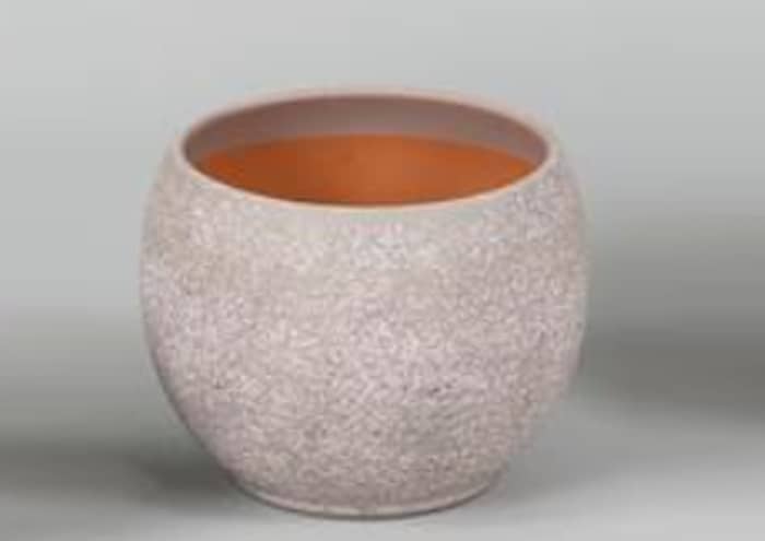 Immagine e commerce Portavaso in terracotta a forma di sfera color grigio per piante vaso 16 cm