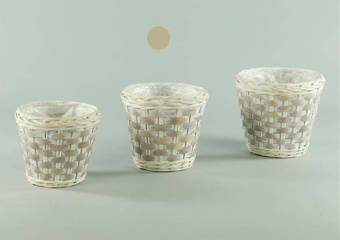 Immagine e commerce Cesti in vimini naturale sbiancato per piante vaso 18 cm