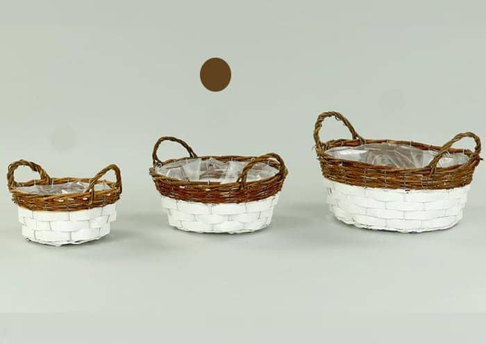Immagine e commerce Ciotola vimini bicolore bianco marrone diametro 26 h11 cm