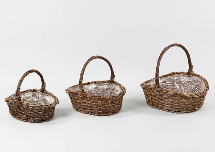 Immagine e commerce Serie 3 cesti con manico salice scuro da 34 a 44 cm