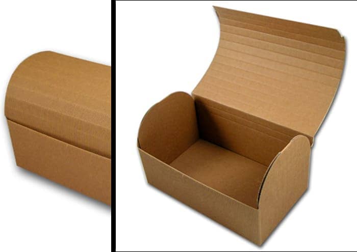 Immagine e commerce Scatola per cesti natalizi forma bauletto in cartoncino rigato cannetè cm 40x25 h21