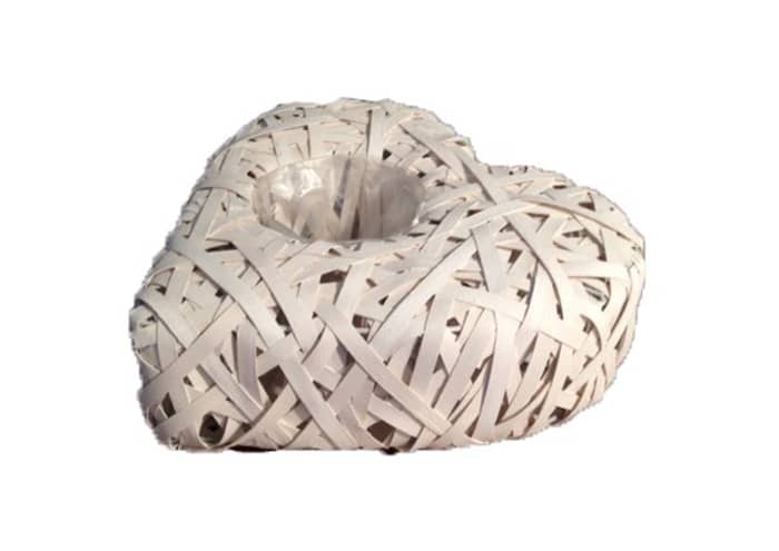 Immagine e commerce Cuore vimini bianco da appoggiare con foro cm 29x30 h11