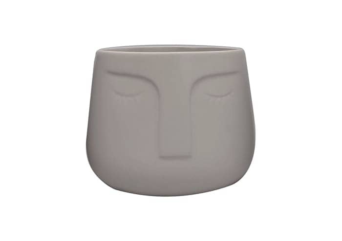 Immagine e commerce Portavaso con viso stilizzato diametro 14 cm Grigio