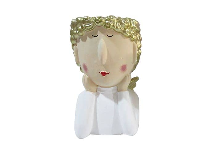 Immagine e commerce Vaso in cemento a forma di Angelo con maglia bianca alto 27 cm
